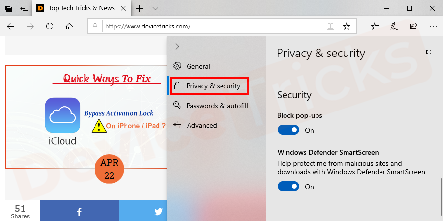 Under “Privacy and services”, select “Offer to save passwords” and set that option to Off to prevent the browser from saving passwords.