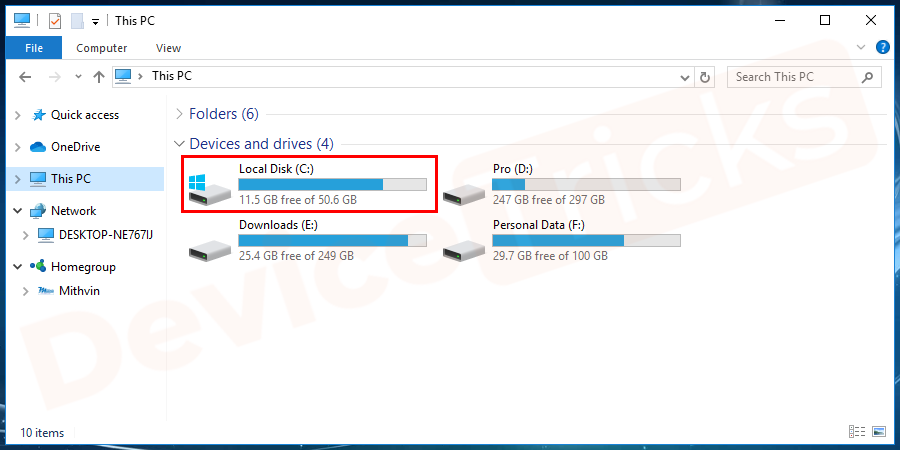 Go to the Local Drive, generally, it is ‘C’ drive where the programs are installed by default.