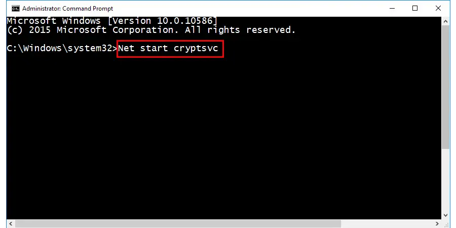 net start cryptSvc