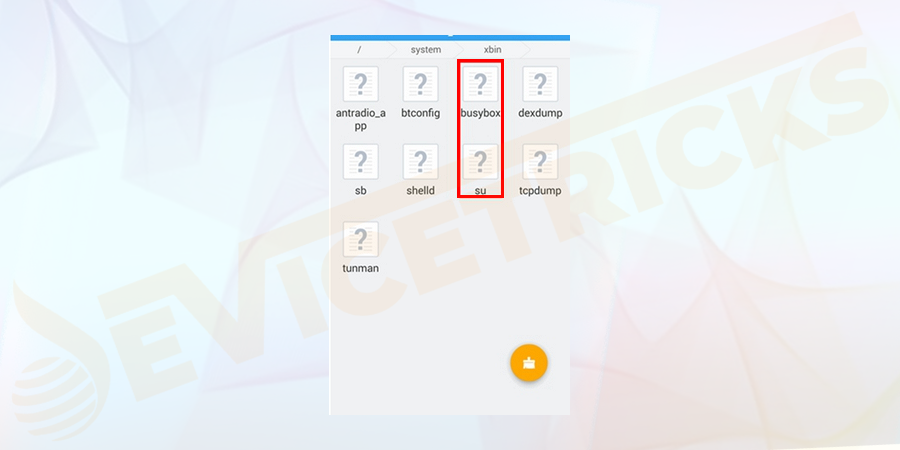 Now locate the “busybox” and “su” files and delete them.