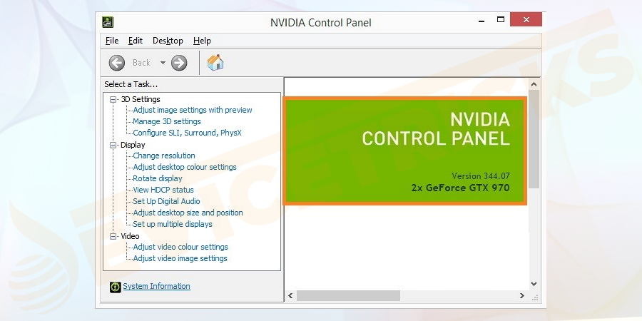 Go to the Start Menu and type Nvidia Control Panel and Open it.