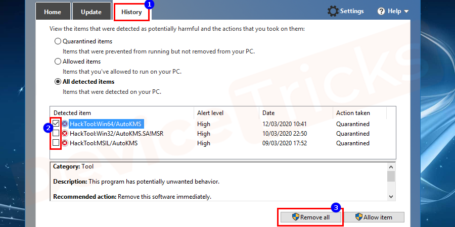 If you find any threats, check them and delete them completely. If you find the msvcp140.dll file is infected with a virus it’s better to remove it too. 