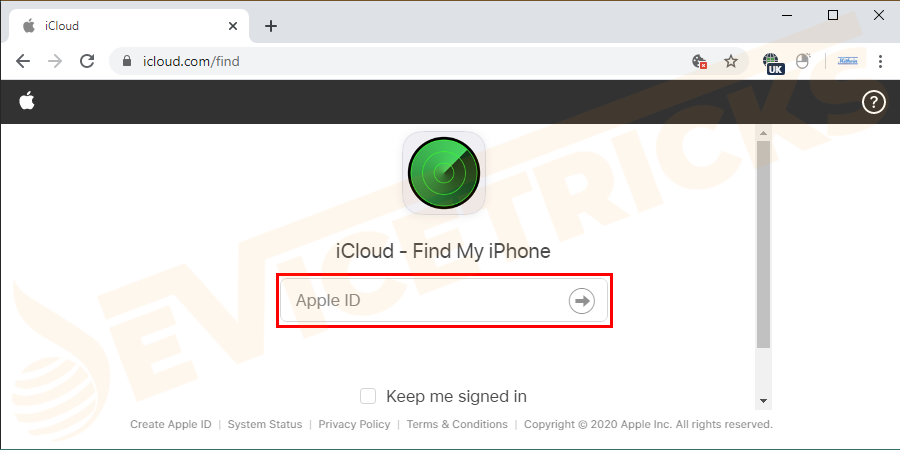 Locate my iPhone using a Web browser