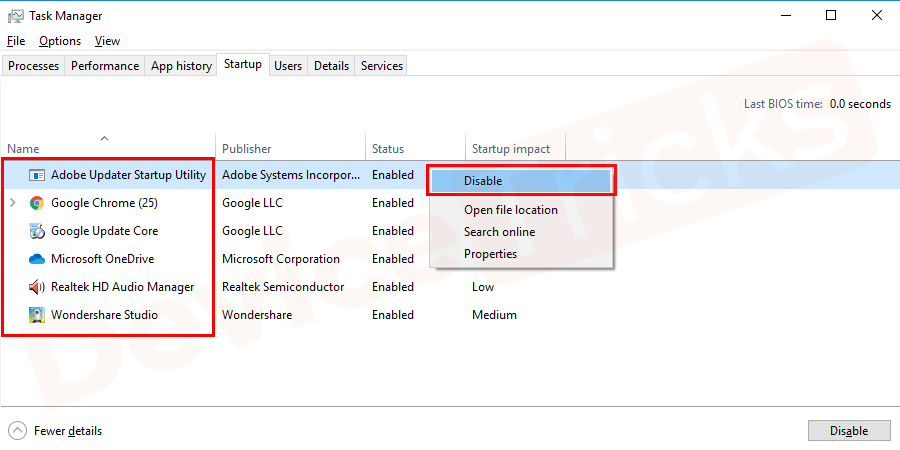 Select all the services one by one and click the Disable button