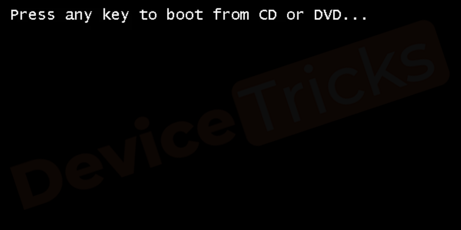 Press any key to boot from CD or DVD.