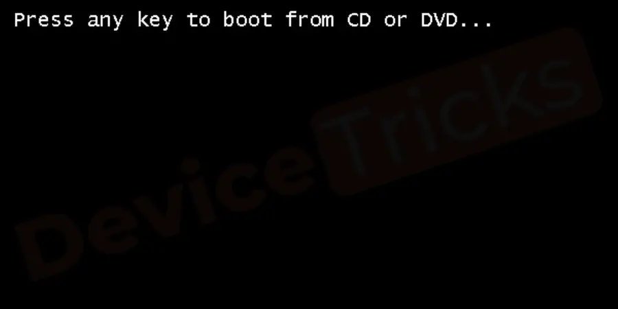 When the message pop-up "Press any key to boot from the CD or DVD". The system will start booting through the installation CD.