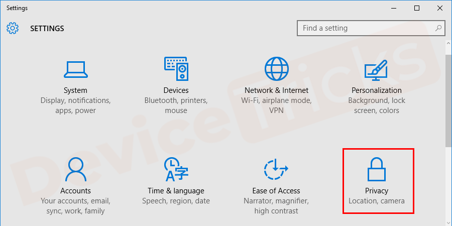 click on Privacy settings