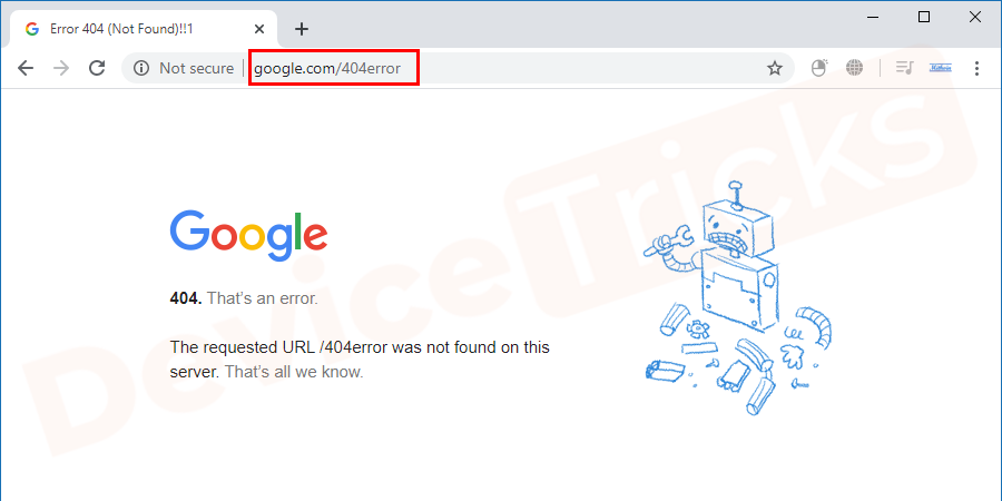 Recheck the Address / URL