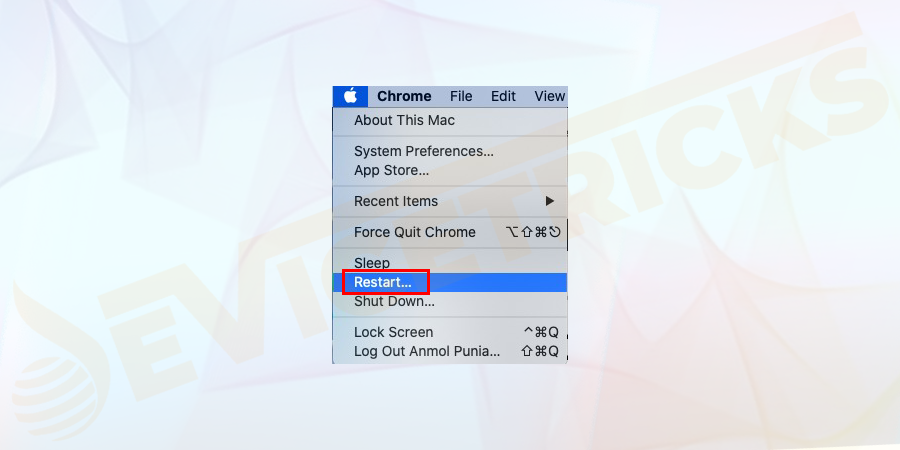 Restart your Mac