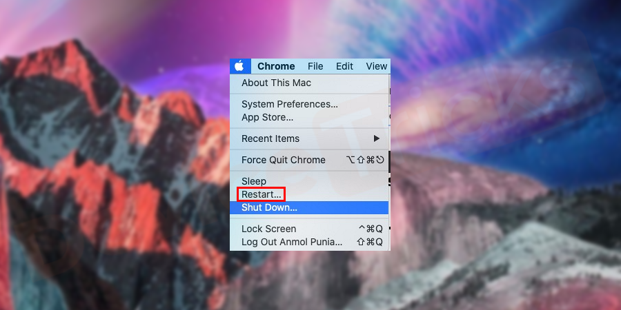 Restart your Mac and check for the error.