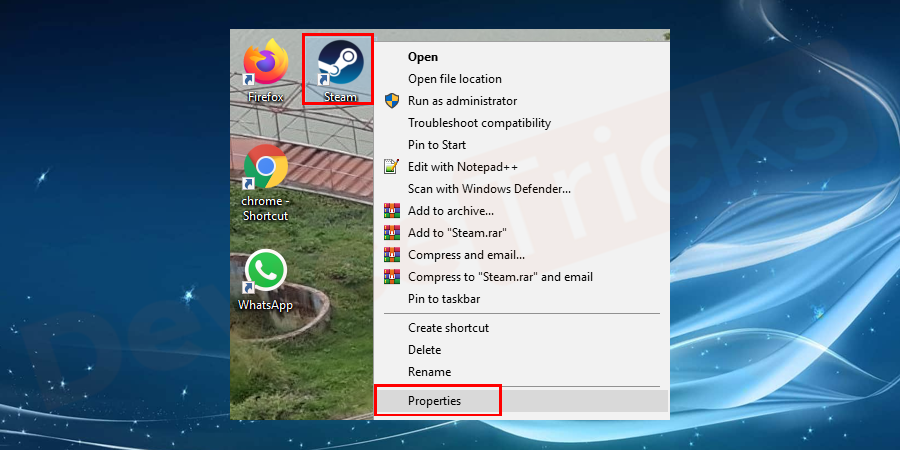 You have to right-click on the game or app that you are facing the problem. Choose the properties option.