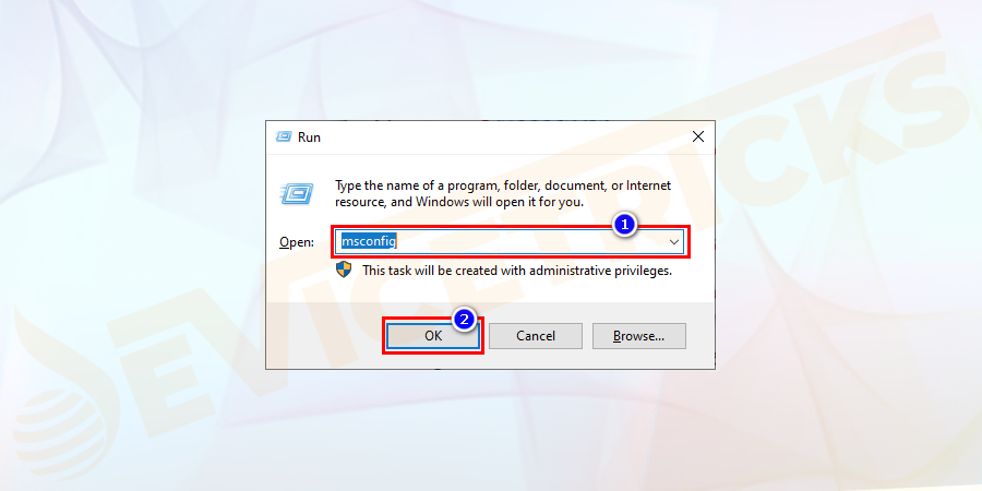 Go to System Configuration again by typing “msconfig” in the “Run” dialog.