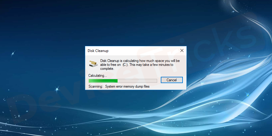 select Clean Up System Files and wait for the process to finish