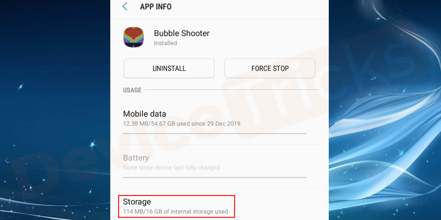 Now head to the storage section and click on that.