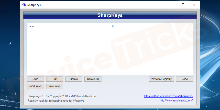 If you click YES button a new window opens as shown in the figure.
