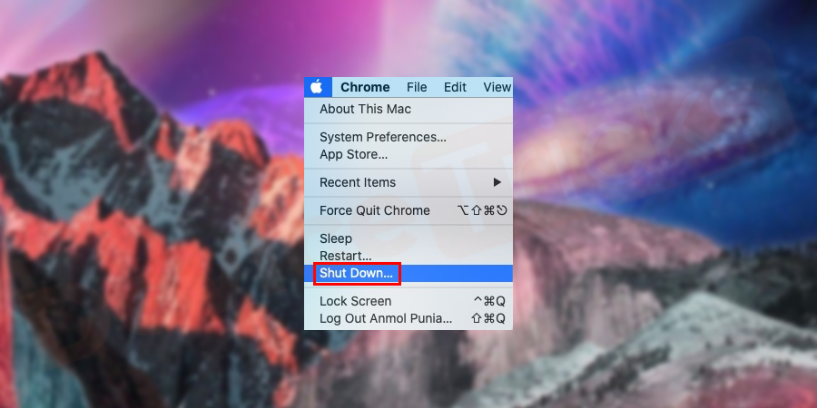 Shut down your MAC device.