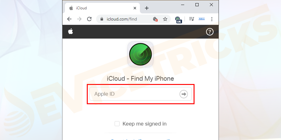 Locate iPhone using Find my iPhone