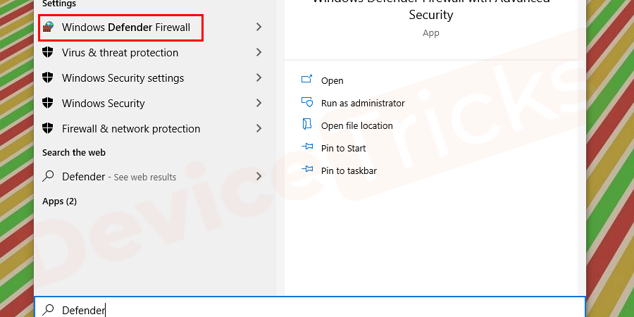 Initially click on the start menu (or on the start screen in Windows 8) and type Defender on the search bar. Shortcut for opening the search bar is by simultaneously pressing the Windows button on the keyboard and letter “Q”.  When you type “Defender” then you can see the “Windows Defender” option on the top of the list, click on that.