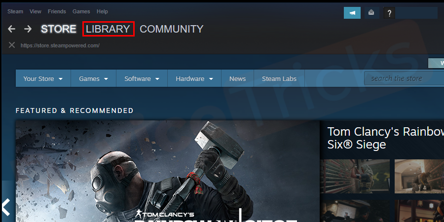 Open Steam and click on the Library button.