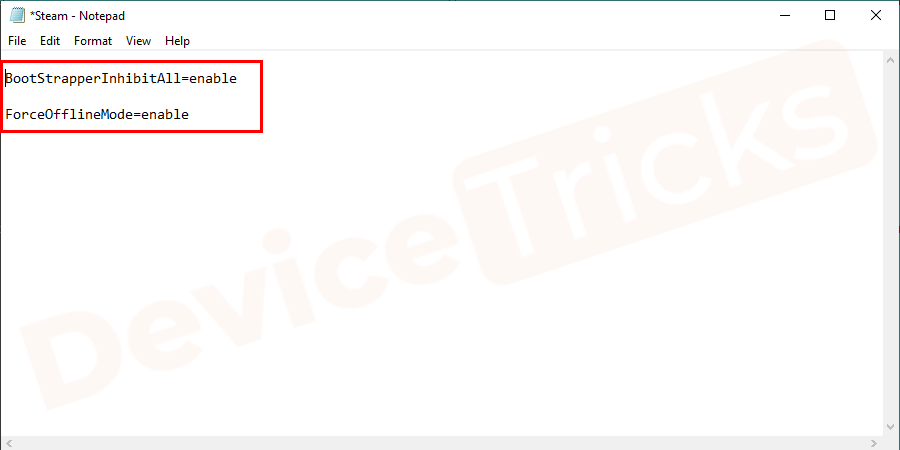 BootStrapperInhibitAll=enable ForceOfflineMode=enable