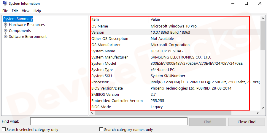 Check the system information of both the computers.