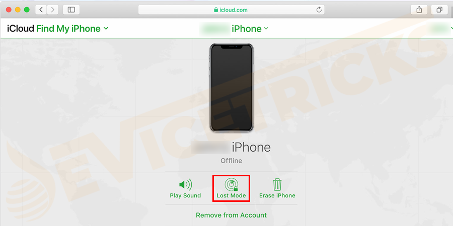 If the mobile is not in your range then tap on the lost mode button to make sure it’s locked.