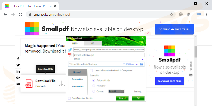 download the unlocked PDF file directly