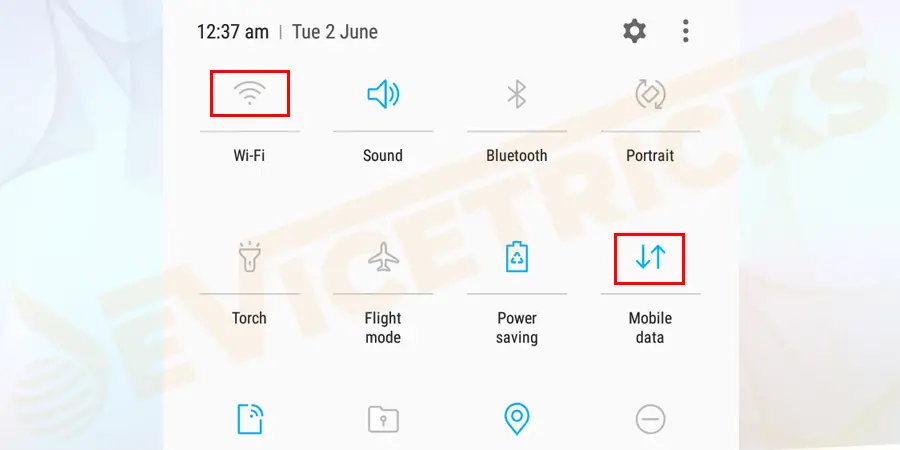 The mobile should connect to any mobile data or Wi-Fi.