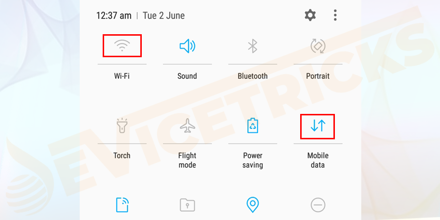 The mobile should connect to any mobile data or Wi-Fi.