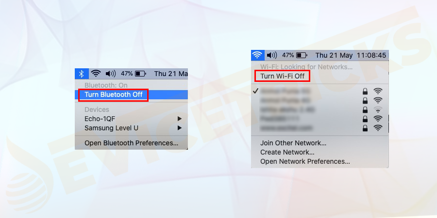 Open Settings → WiFi/Bluetooth and turn off the WiFi/Bluetooth.