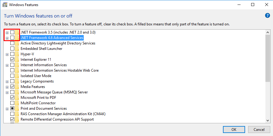 Uncheck all the checkboxes belong to the “.NET” keyword