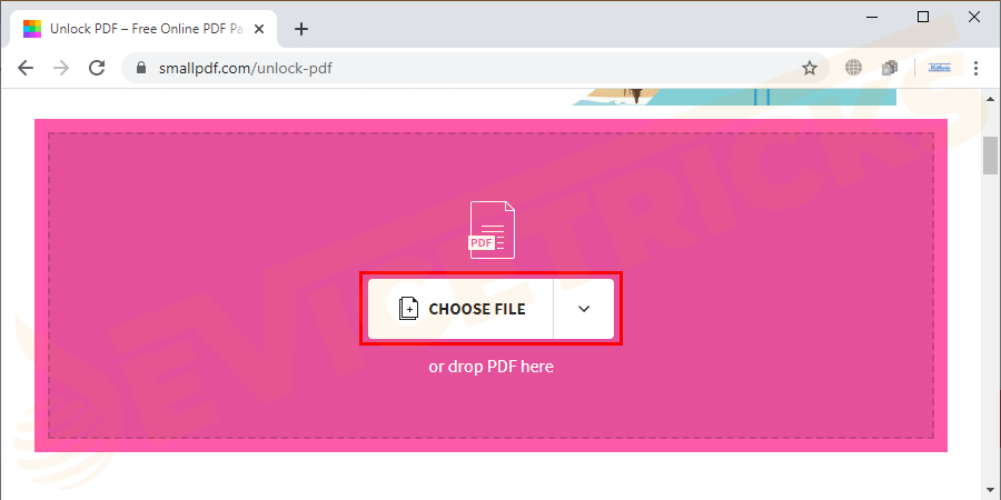 upload the password-protected PDF file
