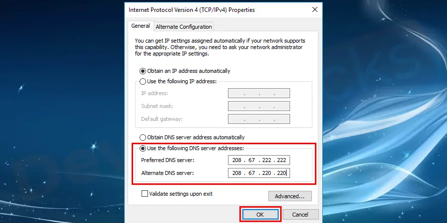 change the DNS address to global DNS value