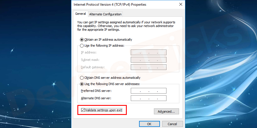 Validate settings upon exit