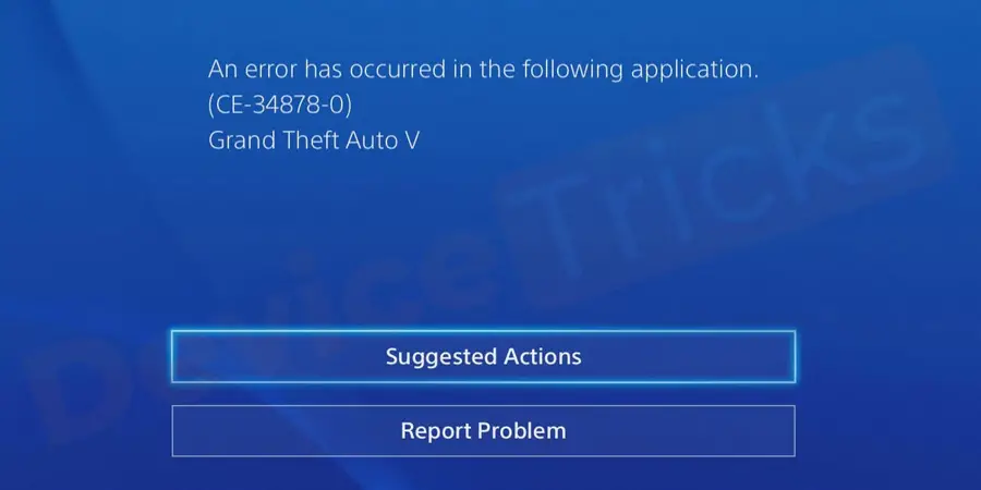 How to fix PS4 error code CE-34878-0 ?