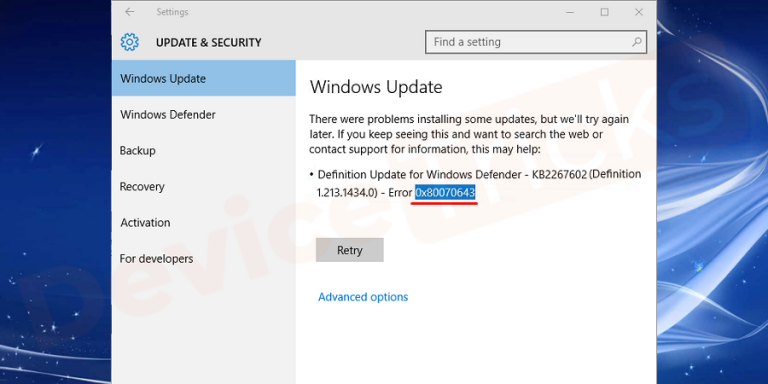 Fix 0x80070643 Windows Update Or Installation Error On Windows