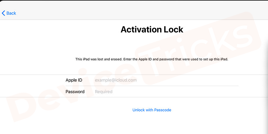 reset iphone activation lock