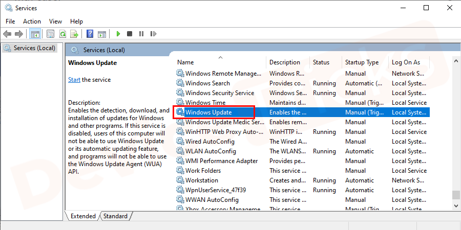 type Windows Update