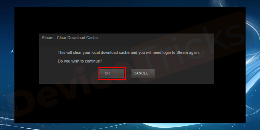 On the new pop–up window to continue flush, click on ok button.