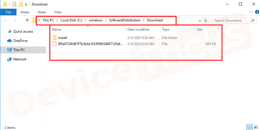 delete all the files