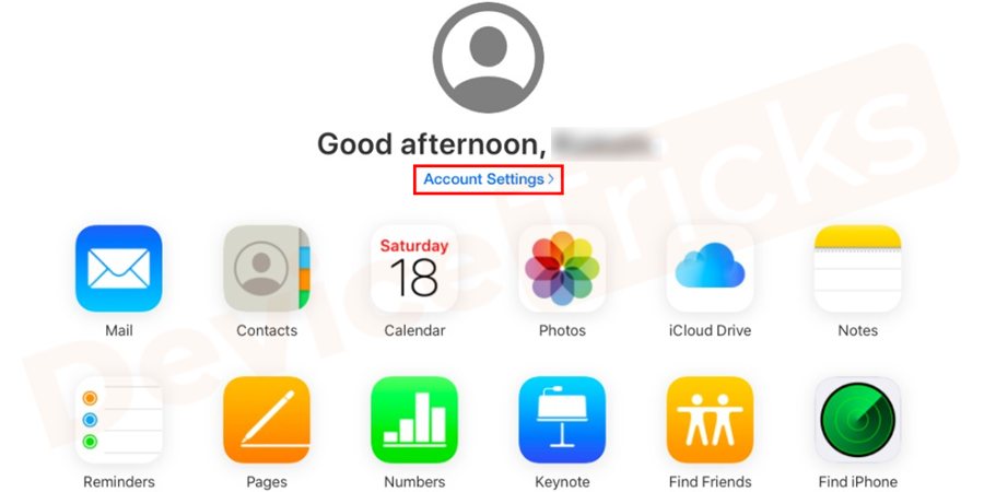 Now click on the Account Settings option.