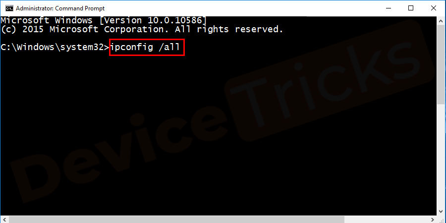 ipconfig /all