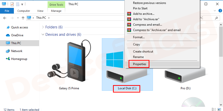 Firstly, go to computer right-click on local disk (c :) because as default steam folder will present in that drive. Select properties from the list.