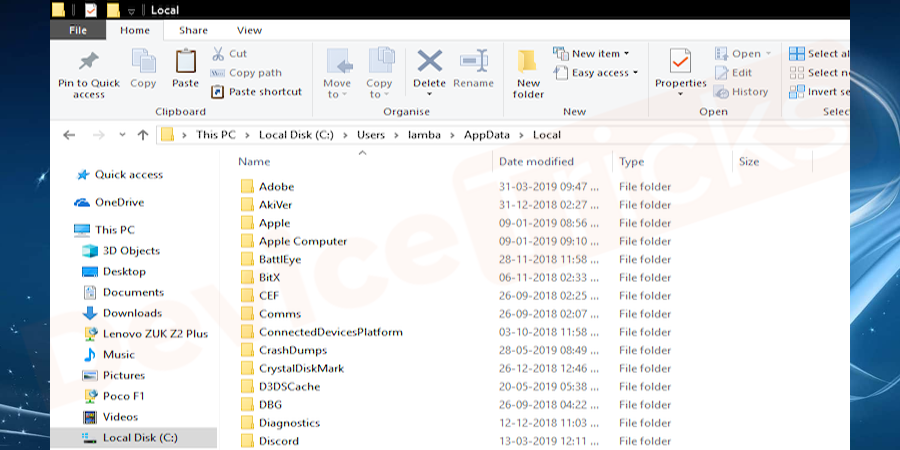 navigate to C:\Users\<Your Username>\AppData\Local.