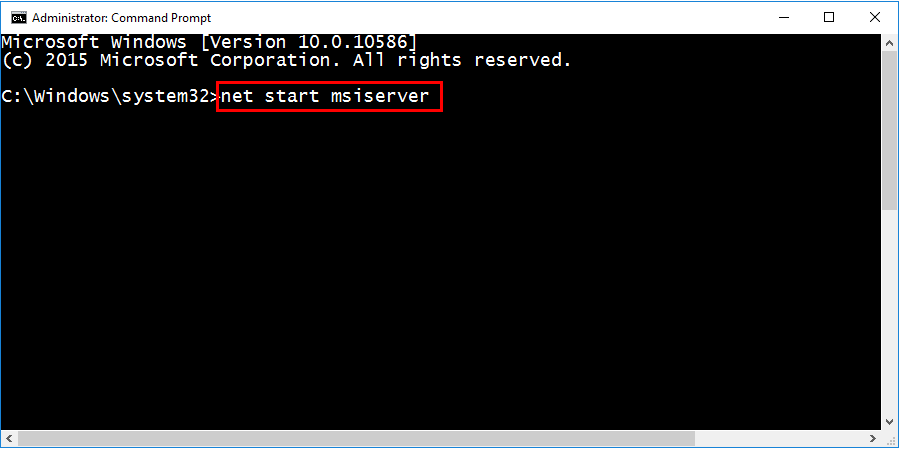 net start msiserver