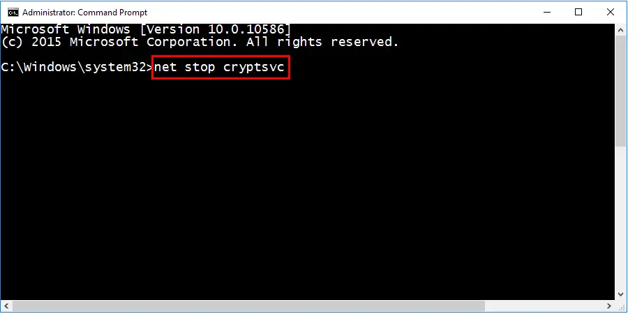 net stop cryptSvc