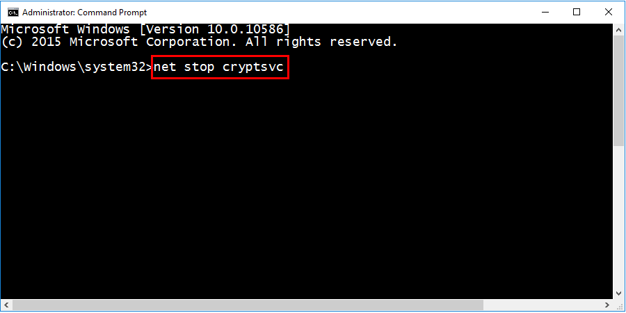 net stop cryptSvc