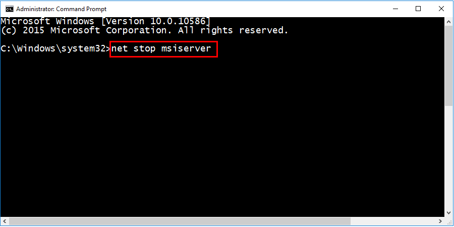 net stop msiserver