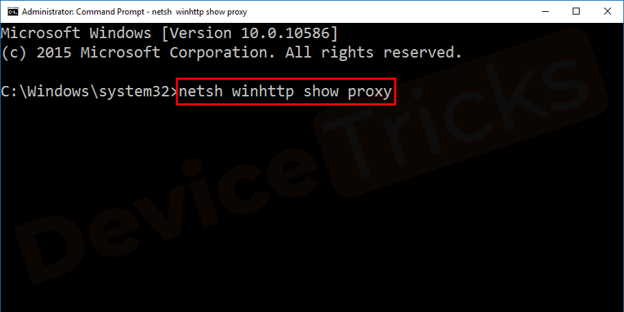 Type netsh winhttp show proxy into the prompt.