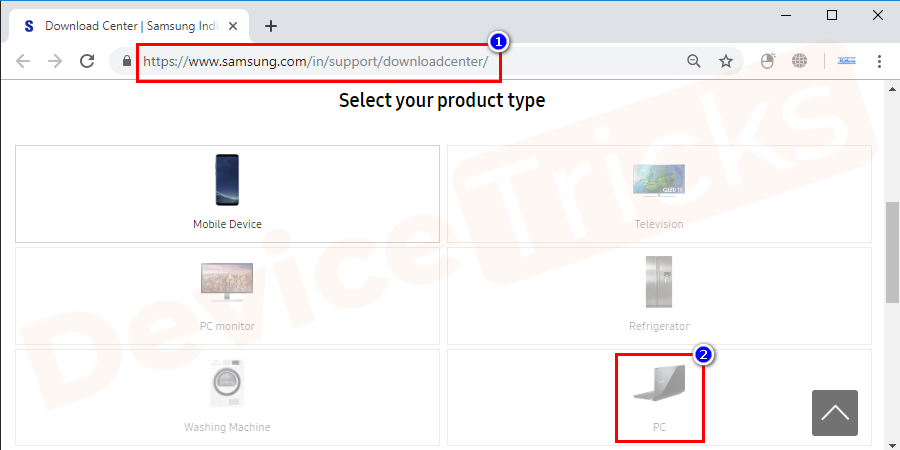 Now, move to the Driver section and then select your Gadget, i.e. Laptop.